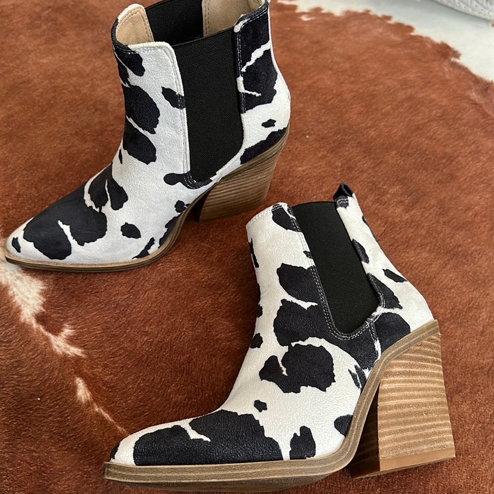 cow print boots